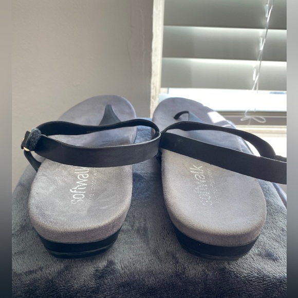 Softwalk Bolinas Leather Thong Sandals Size 11W - Picture 5 of 10